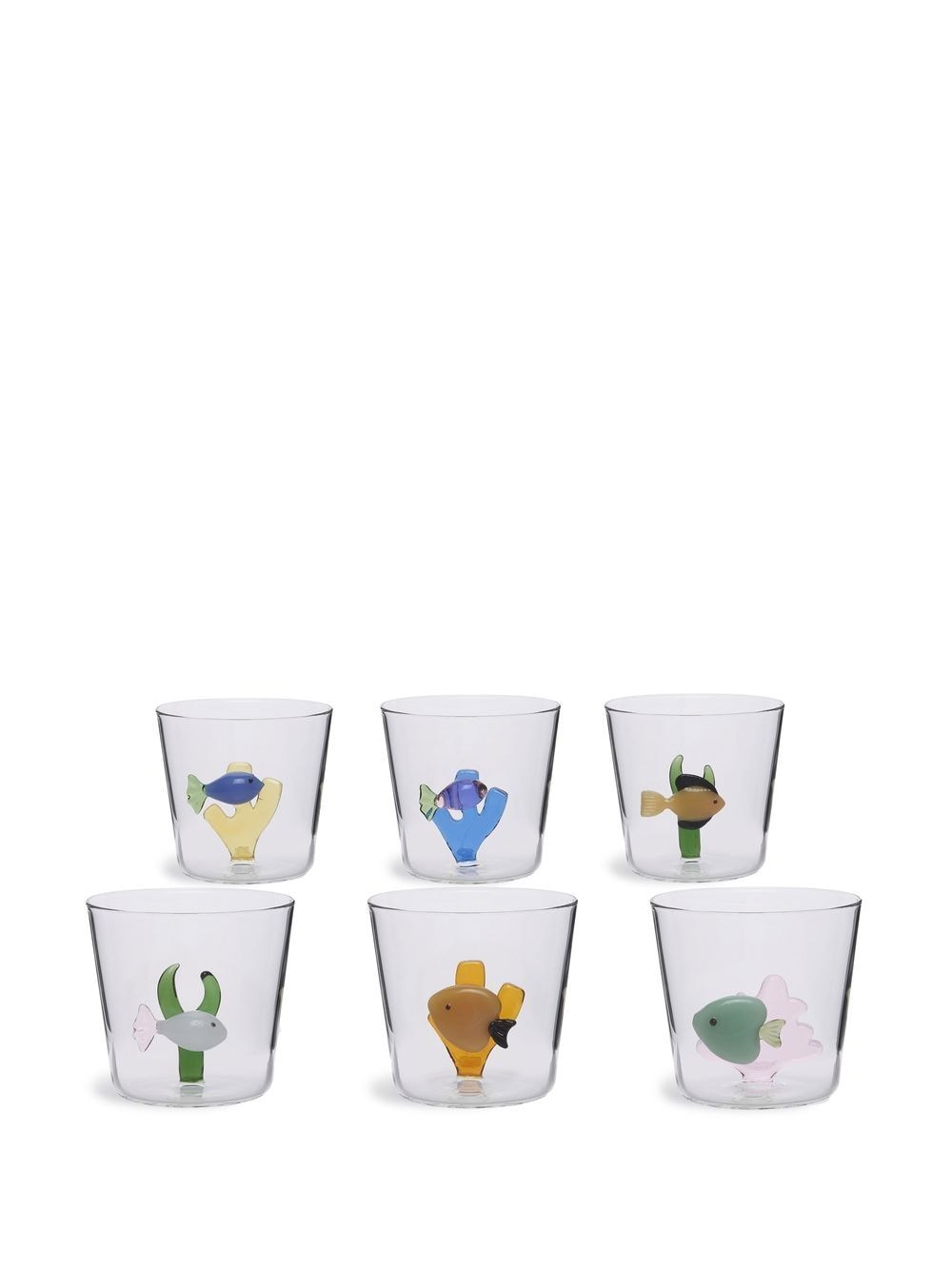 Ichendorf - Set of 6 Aqua Marine Garden Glasses - Design Alessandra  Baldereschi