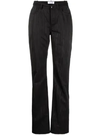 Marine Serre straight-leg Moire Trousers - Farfetch