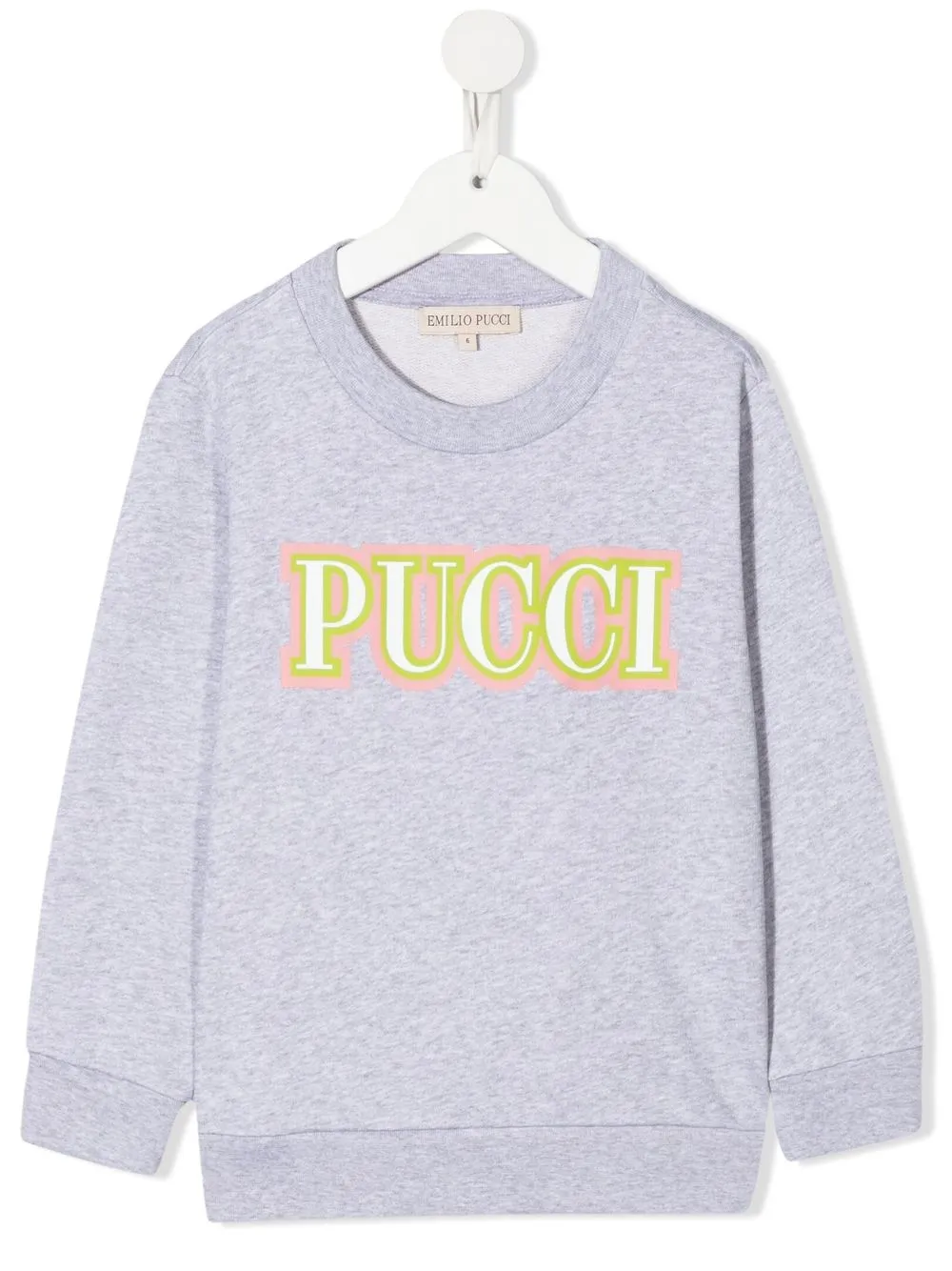 

PUCCI Junior logo-print long sleeve sweatshirt - Grey