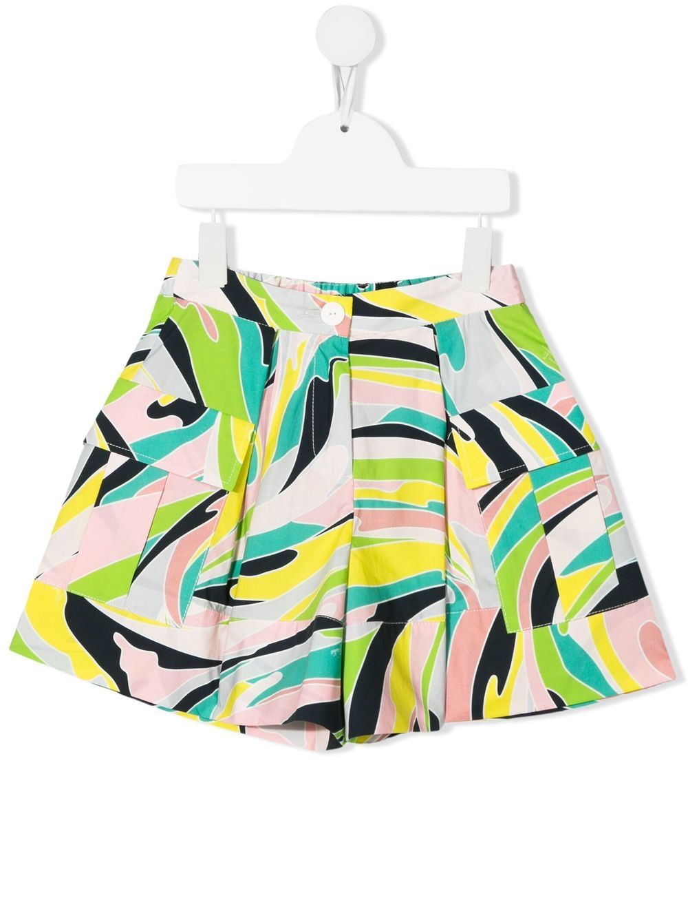 pucci junior short à imprimé graphique - vert