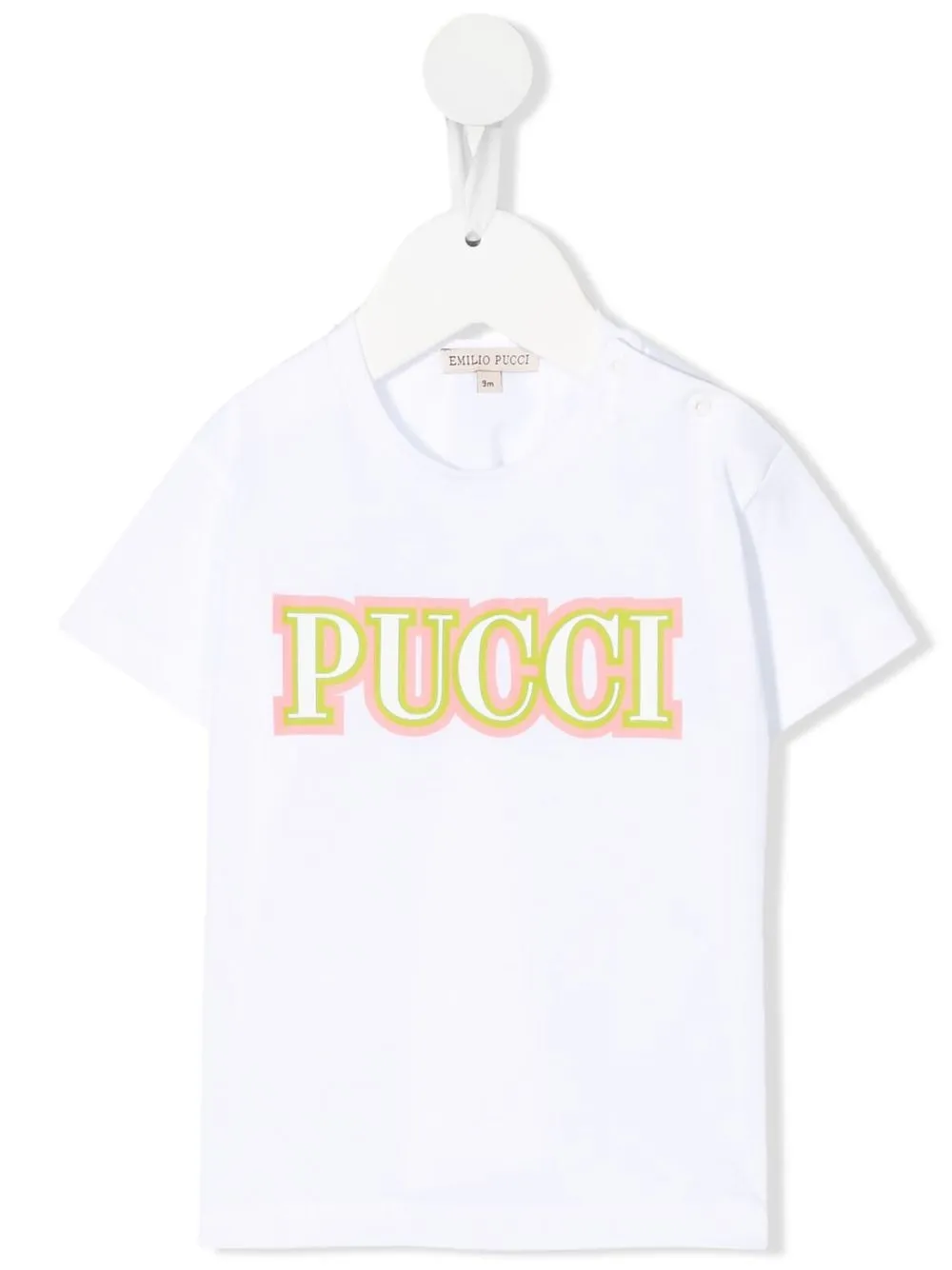 

PUCCI Junior playera manga corta con logo estampado - Blanco