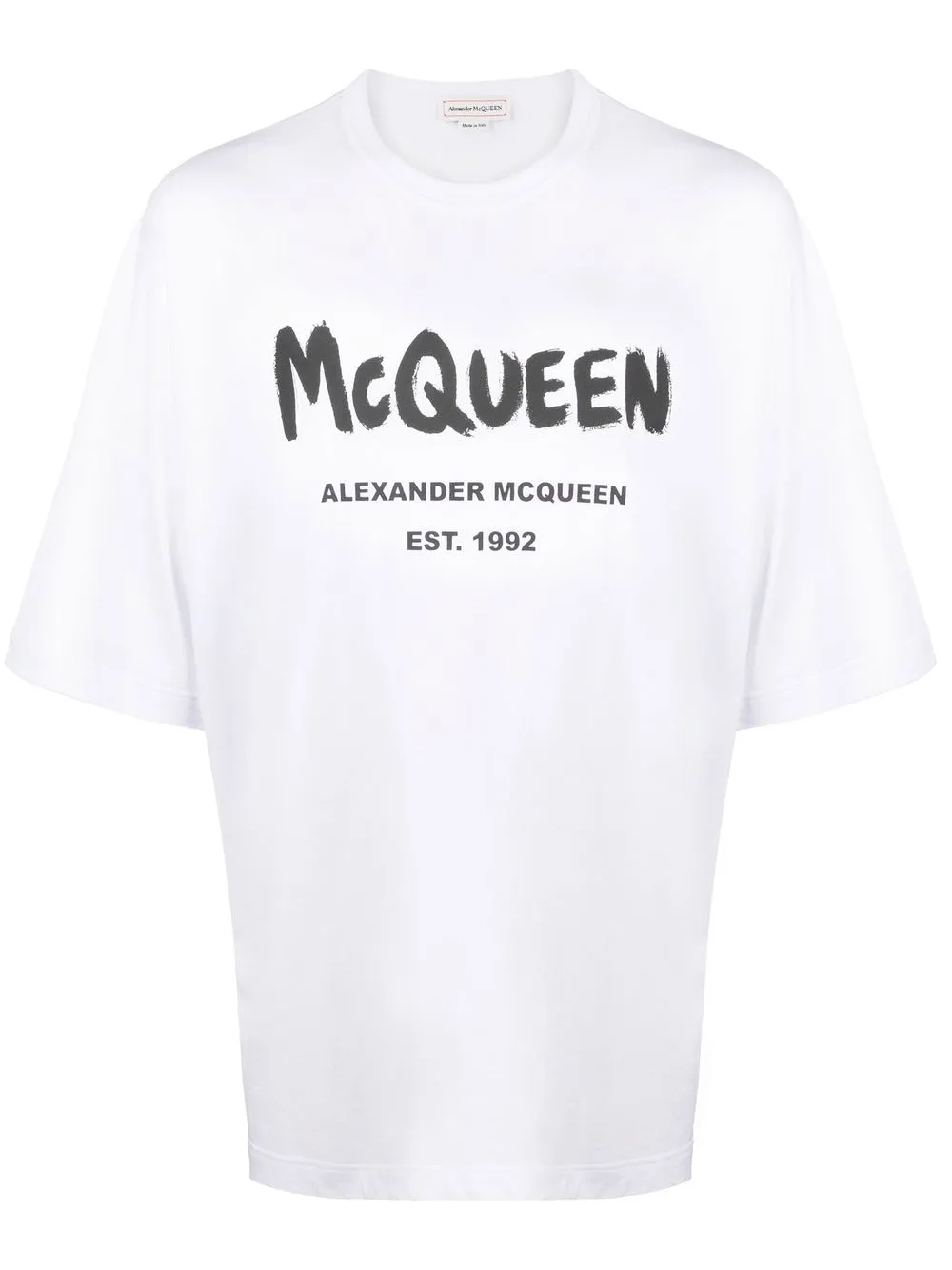 Alexander McQueen playera McQueen Graffiti con logo - Blanco