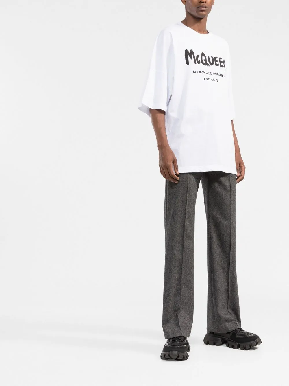 Alexander McQueen T-shirt met logoprint - Wit