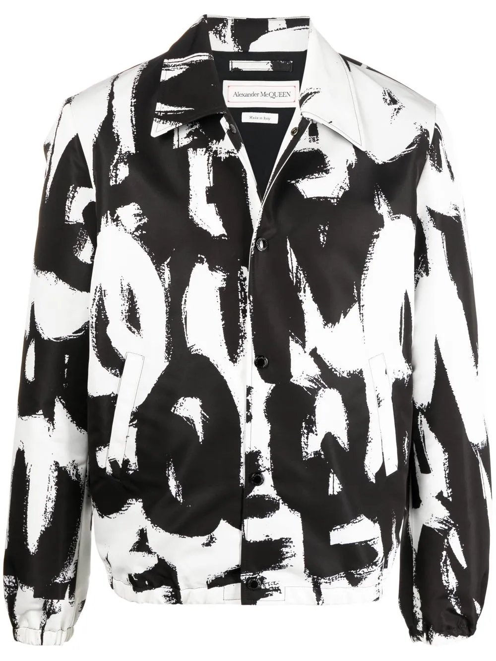 

Alexander McQueen rompevientos con estampado gráfico - Negro