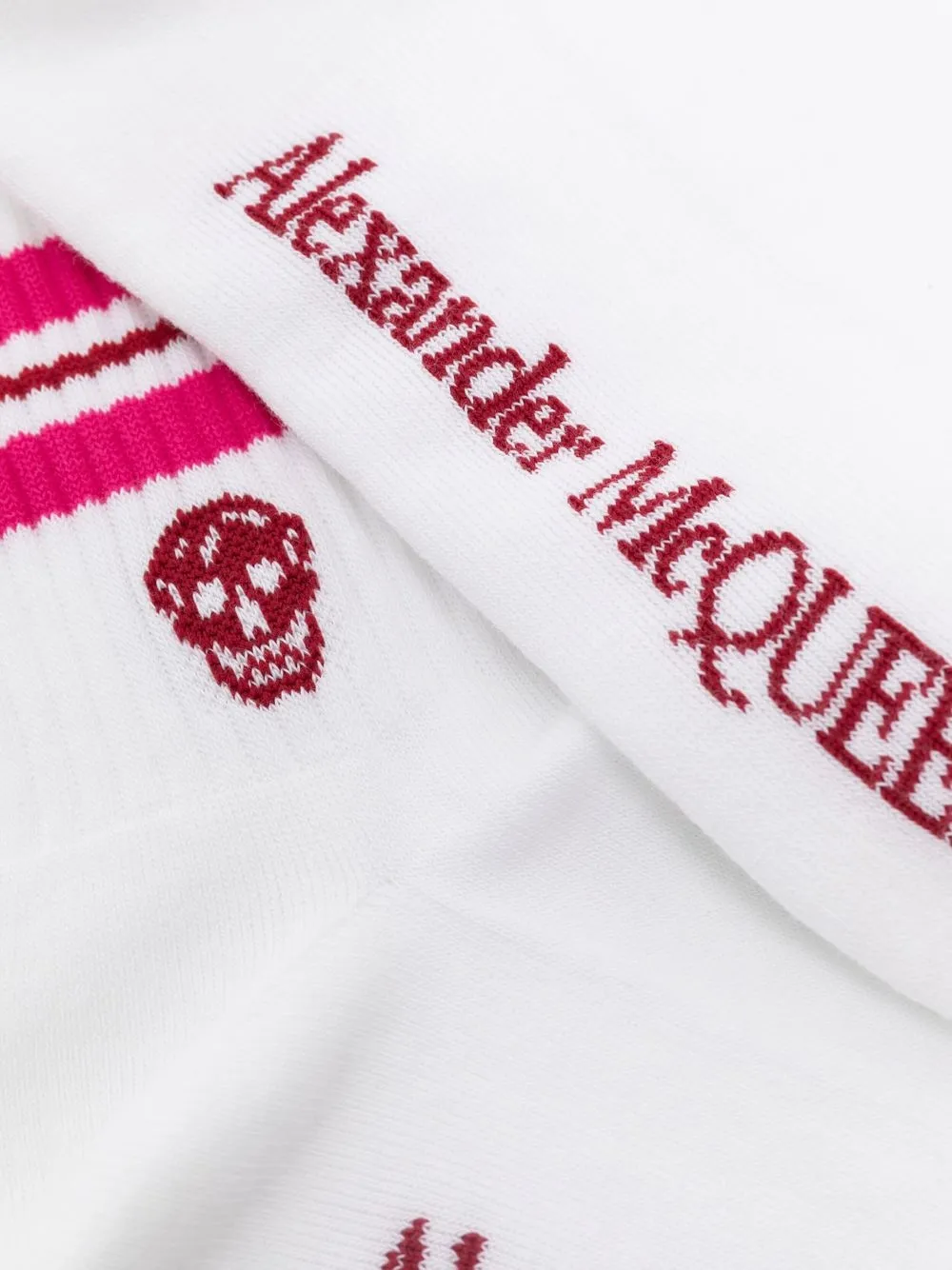 Alexander McQueen Sokken met doodskop motief - Wit