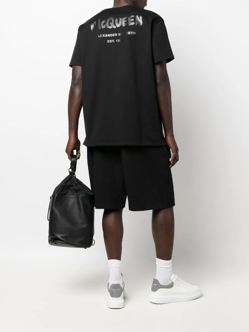 Alexander McQueen T-shirt met logoprint - Zwart