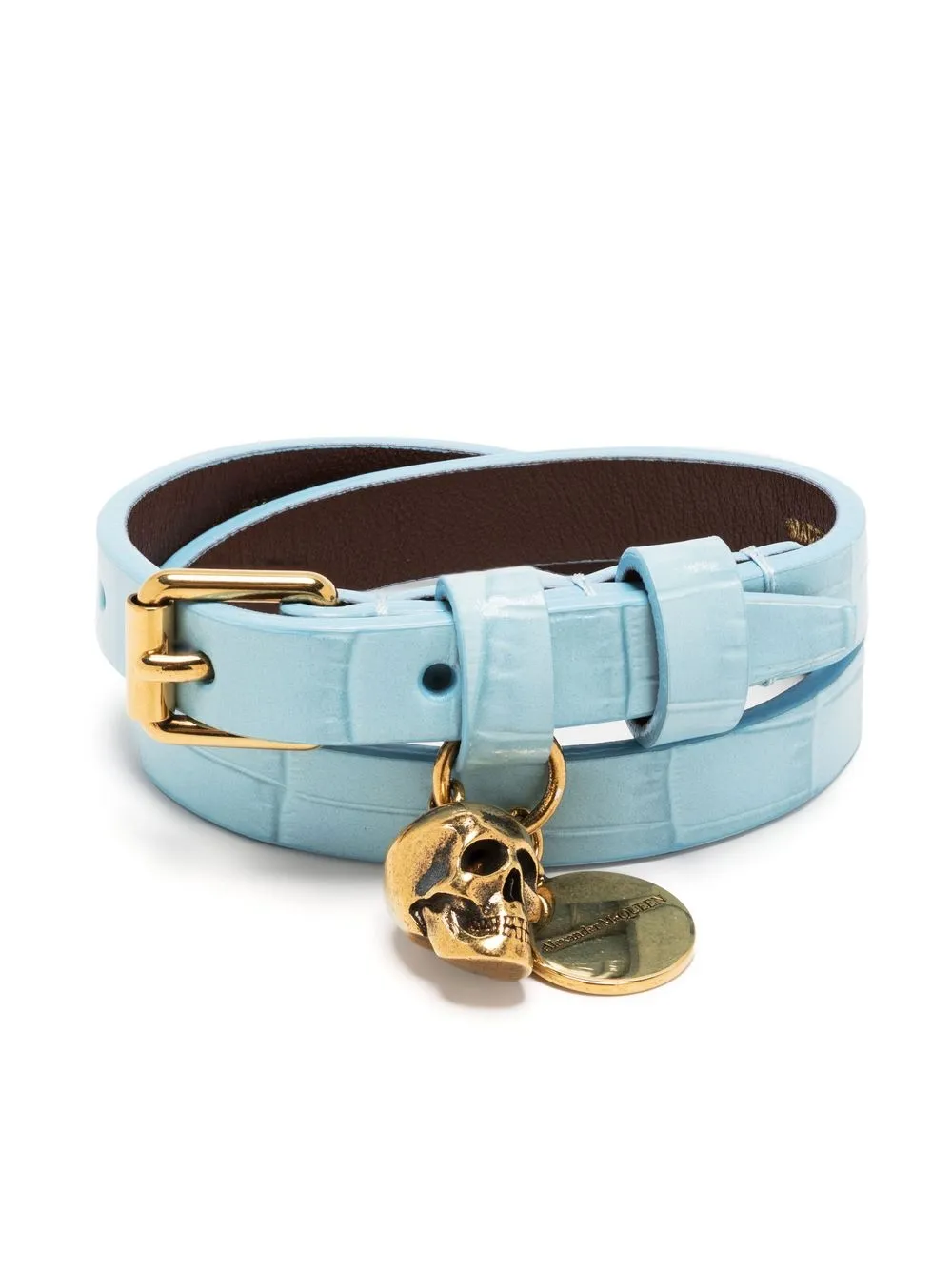 

Alexander McQueen pulsera con dije Double Wrap - Azul