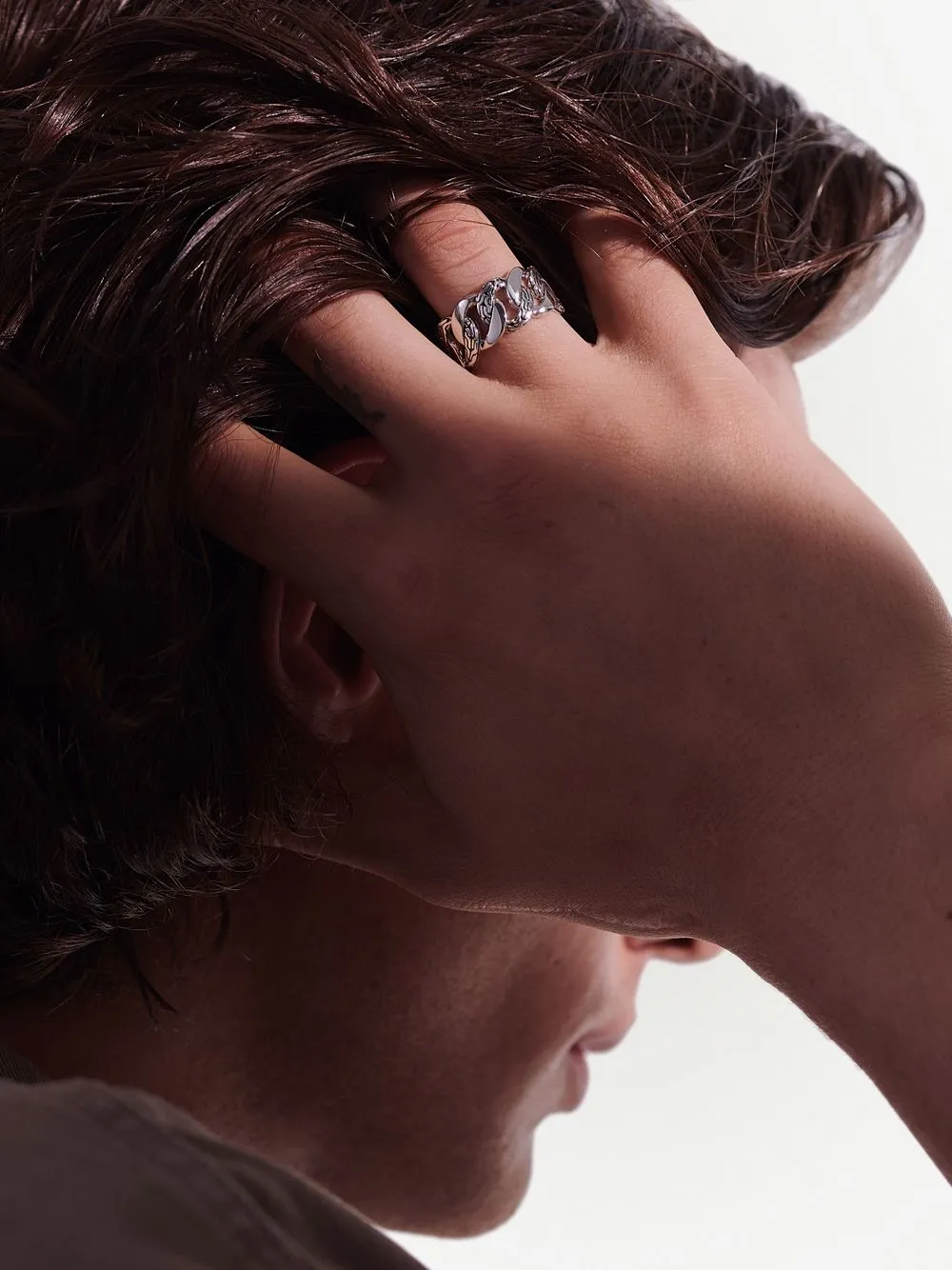 John Hardy Carved Chain Band Ring Farfetch