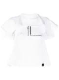 Courrèges ruffled layer slogan T-shirt - White