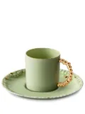 L'Objet X Haas Brothers Mojave espresso cup and saucer - Green