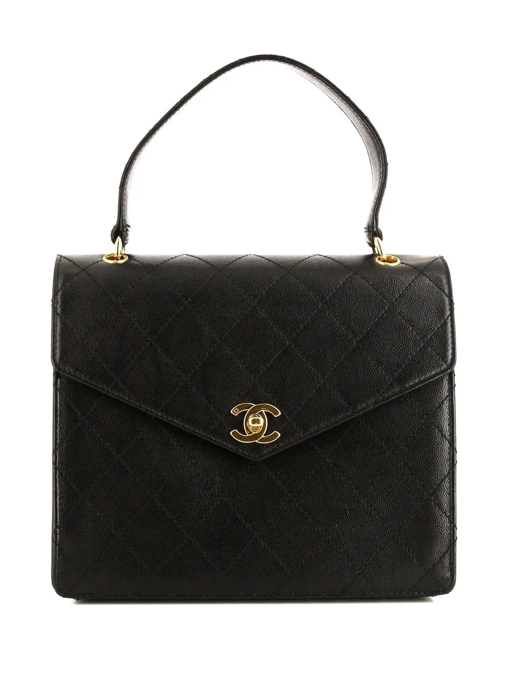 

CHANEL Pre-Owned bolsa capitonada con asa en el tope 1999 - Negro