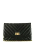 CHANEL Pre-Owned 2021 V-Stitch wallet on chain - Black