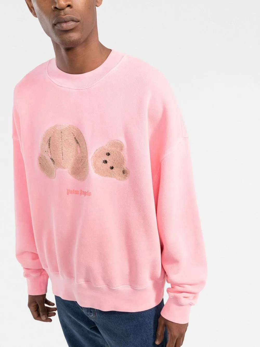  Palm Angels Sweat Shirt Mit Bärenmotiv   Rosa 
