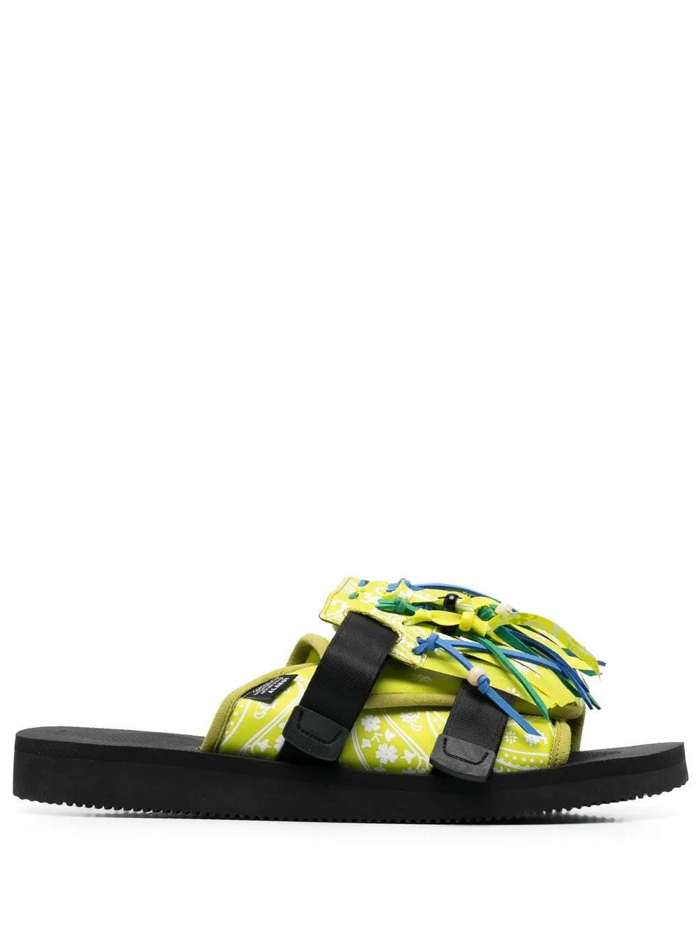 

Alanui X Suicoke bandana-print fringed slides - Green