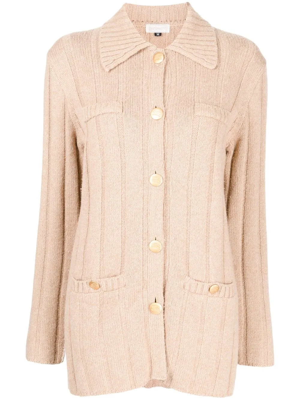 

Burberry Pre-Owned cárdigan de canalé con botones 1990-2000 - Marrón