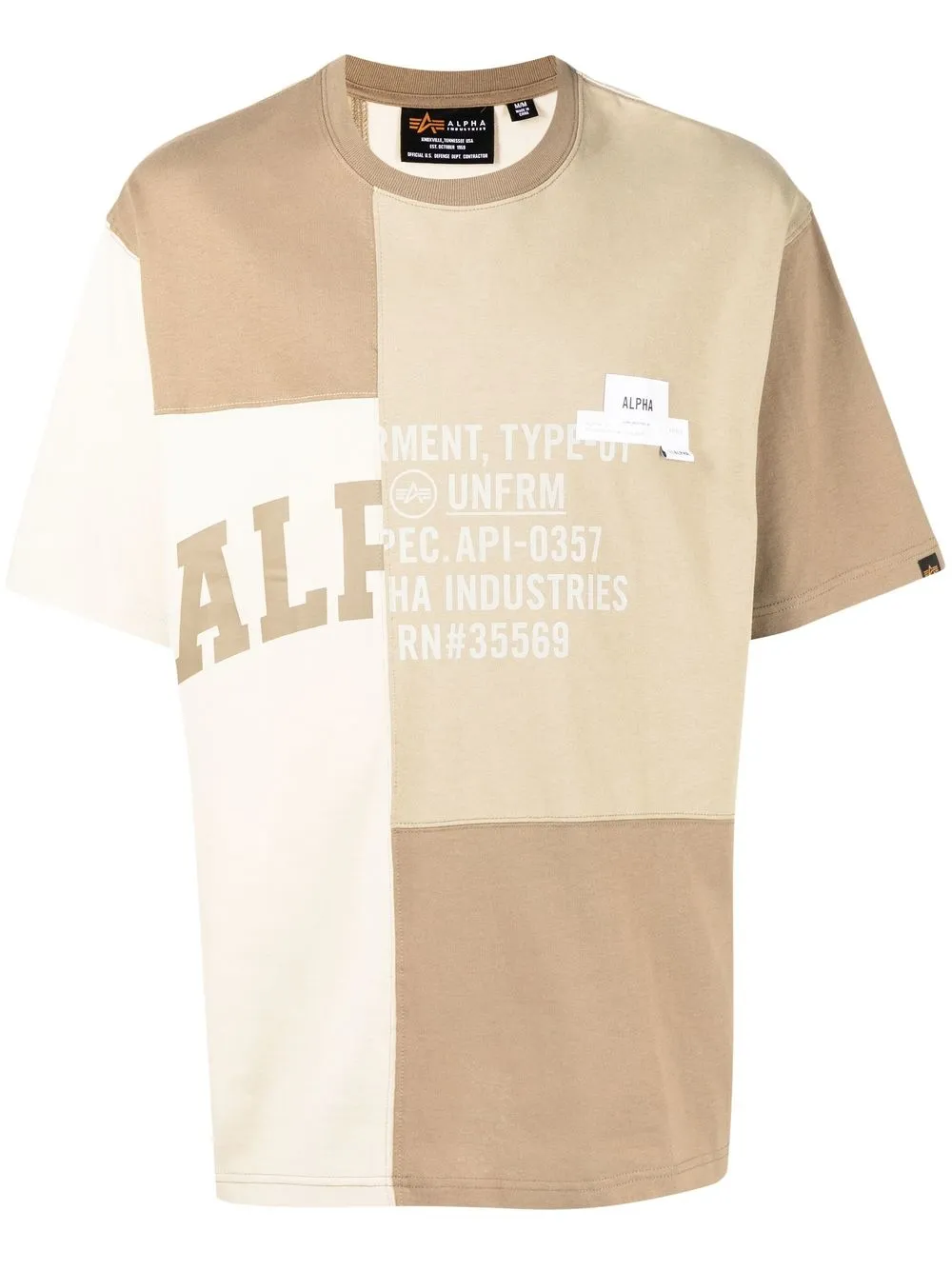 

Alpha Industries playera con logo y diseño patchwork - Verde