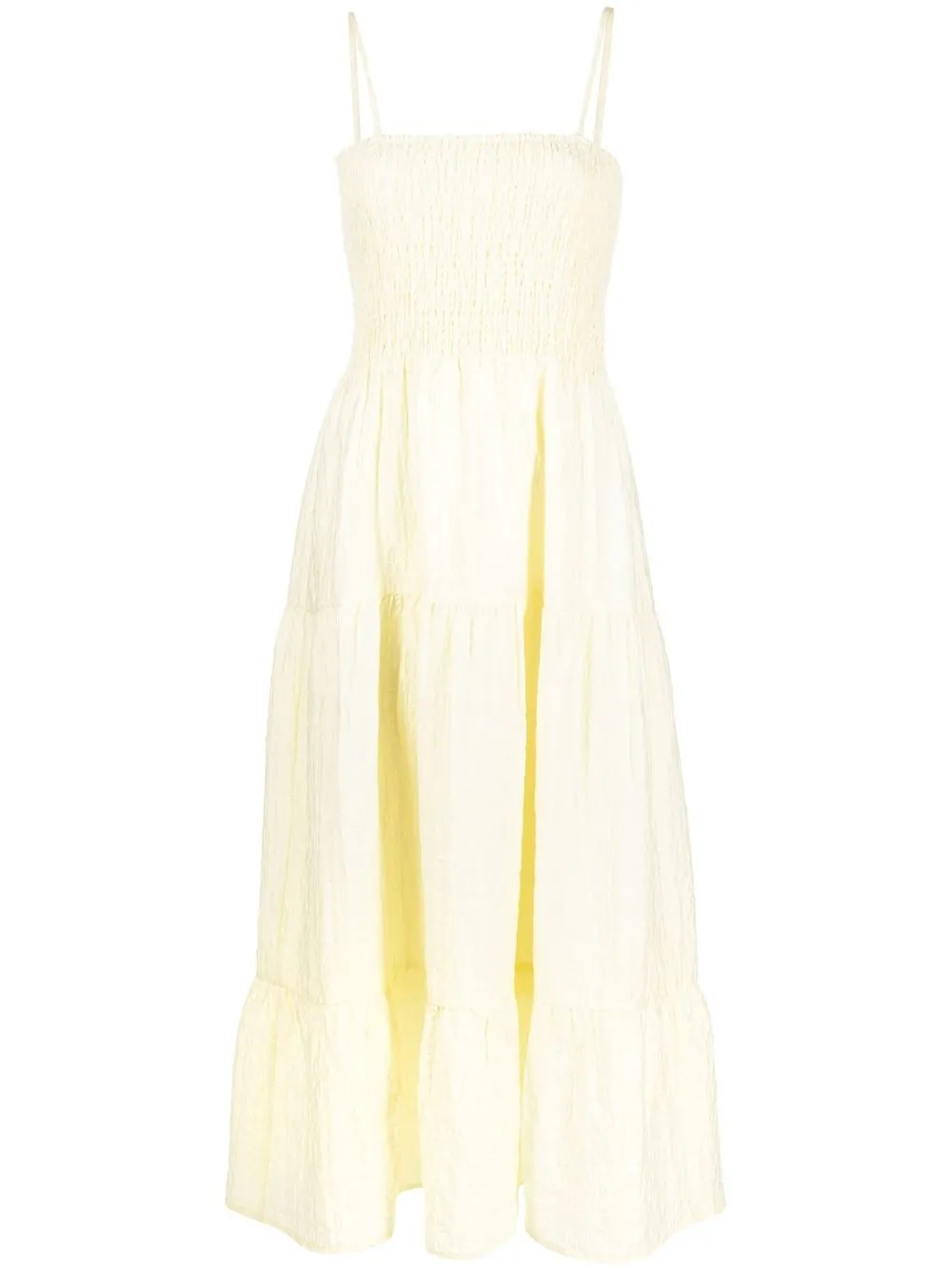 

Gestuz vestido midi acampanado con cuello cuadrado - Amarillo