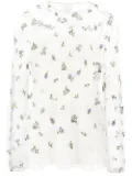 Anna Sui sheer floral-embroidered blouse - White