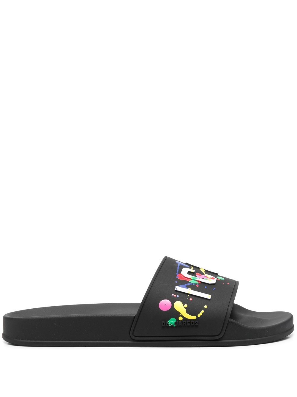 

Dsquared2 slogan-print slides - Black