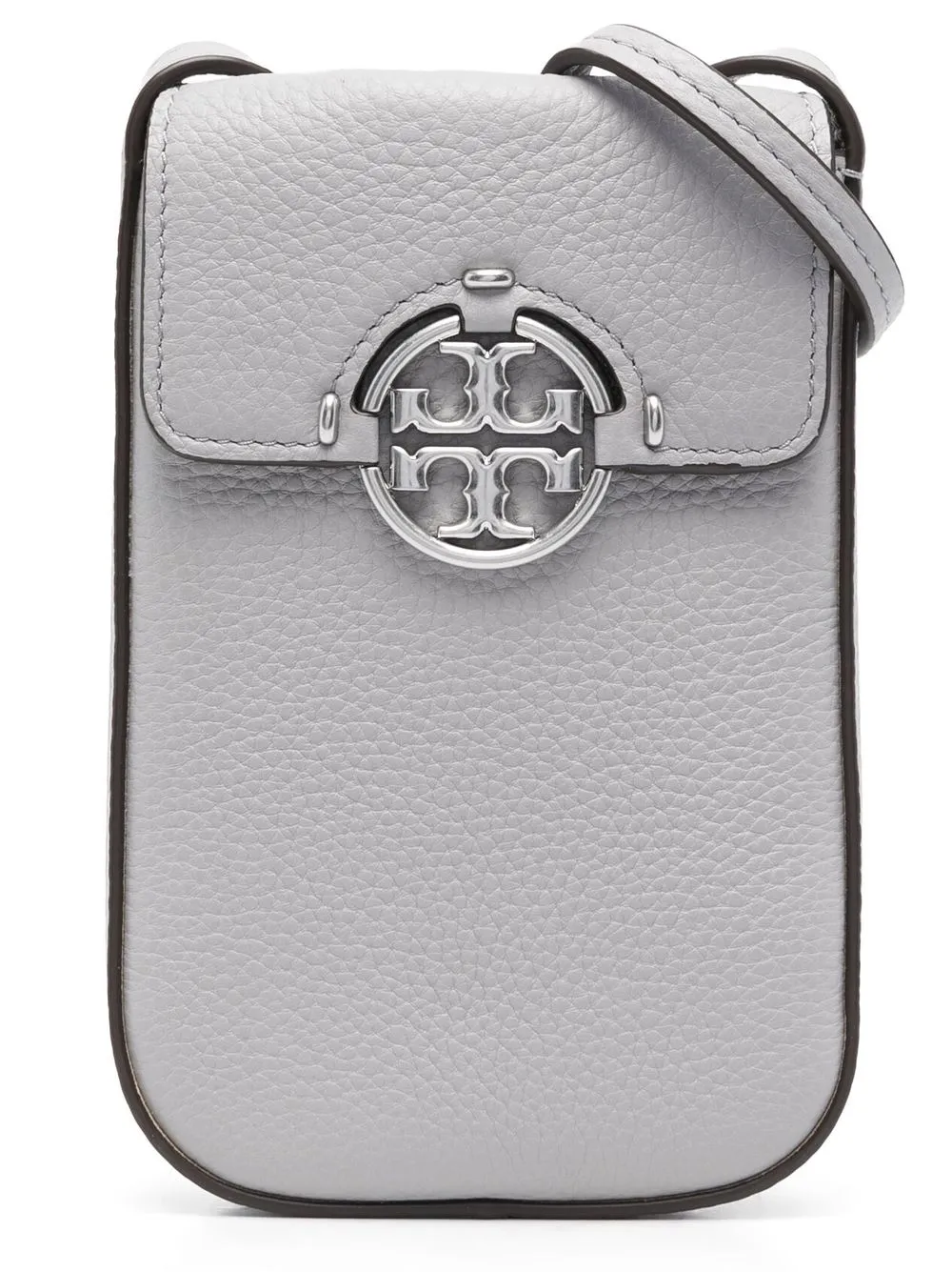 

Tory Burch logo-plaque leather pouch - Grey