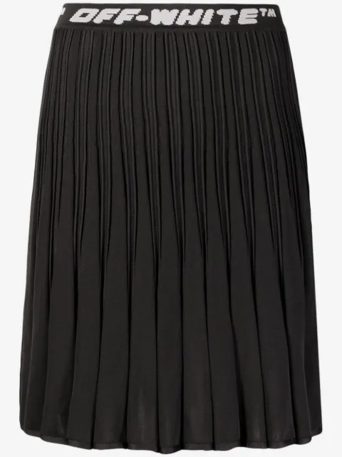 Off-White logo band pleated skirt