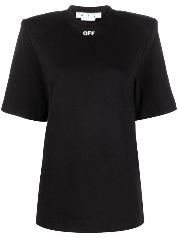 off white padded shoulder t shirt