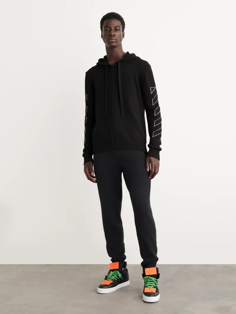 DIAG OUTLINE KNIT ZIP HOODIE