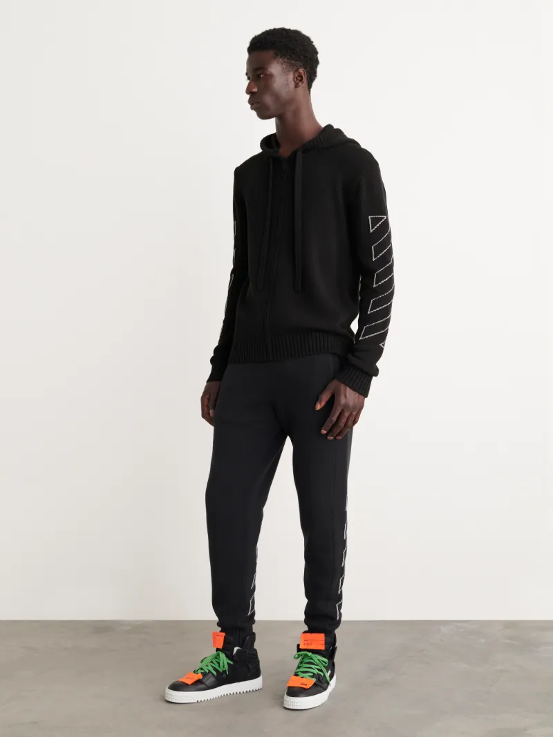DIAG OUTLINE KNIT ZIP HOODIE