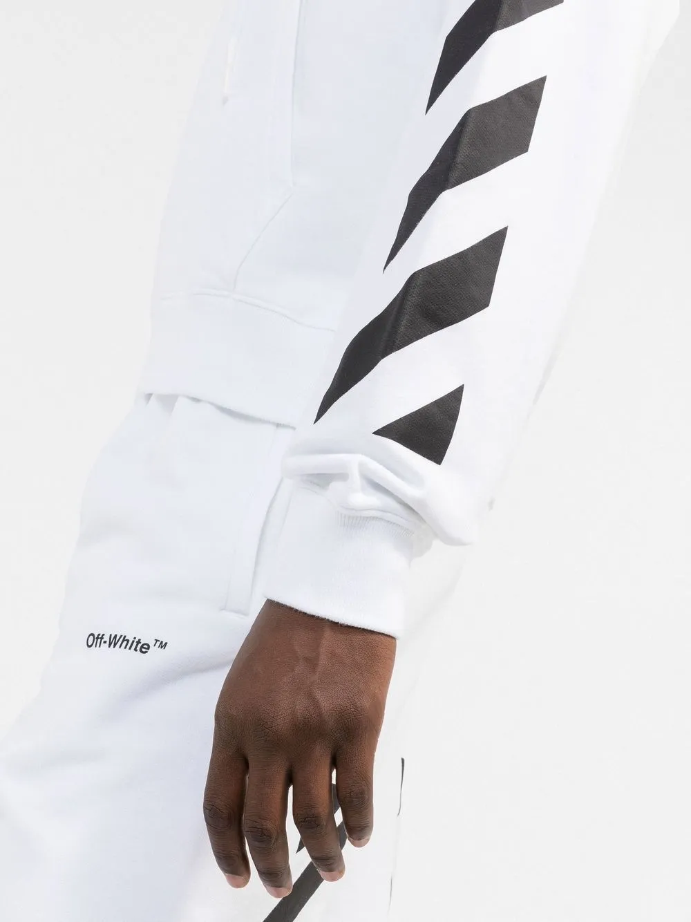 Off-White Diag-stripe Cotton Hoodie | White | FARFETCH