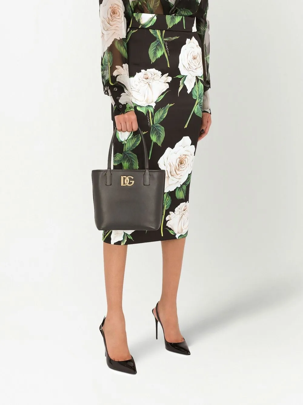 Dolce & Gabbana Shopper met logoplakkaat - Zwart