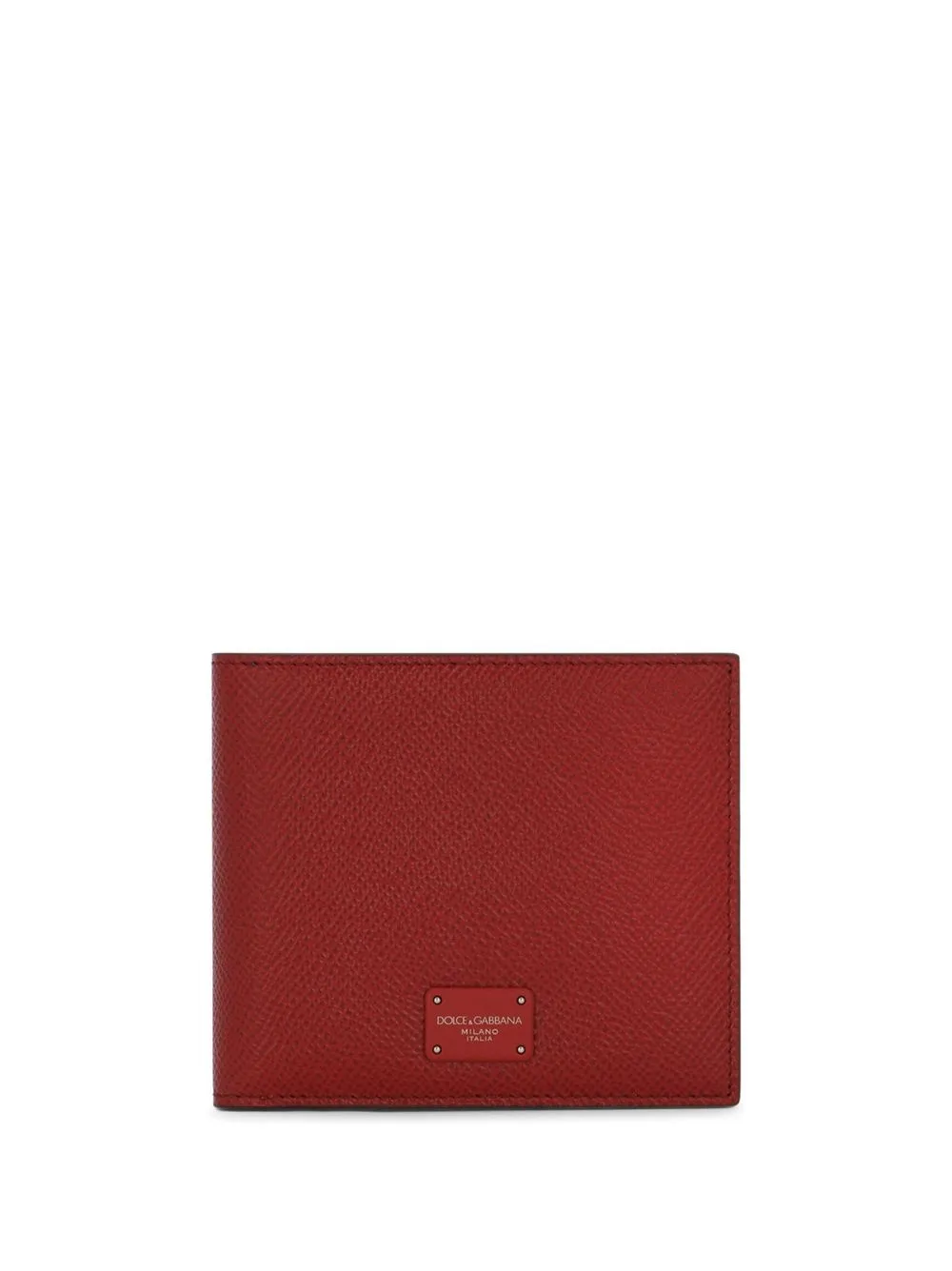 

Dolce & Gabbana logo-patch leather folded wallet - Red