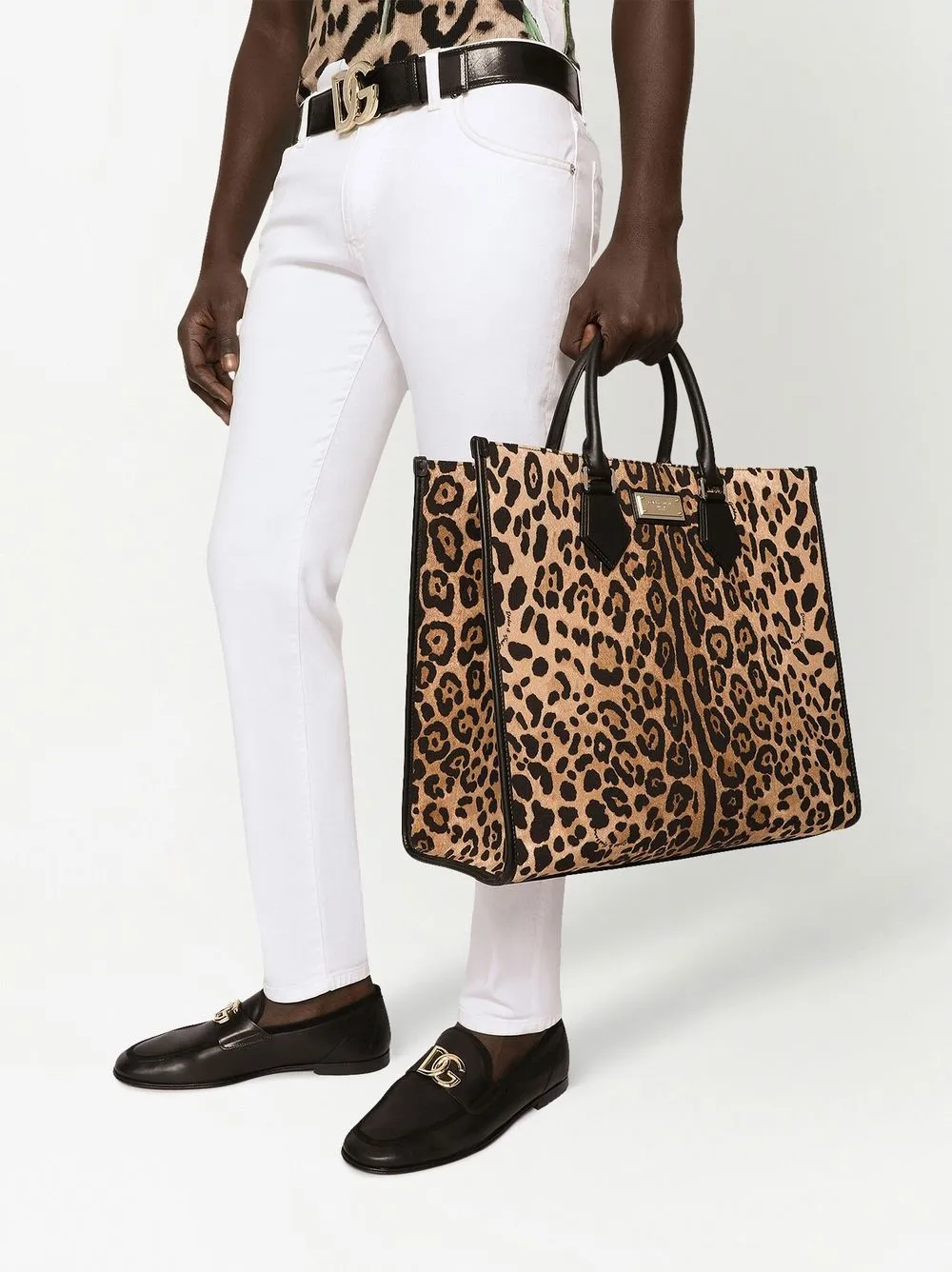 Dolce & Gabbana Shopper met luipaardprint - Bruin