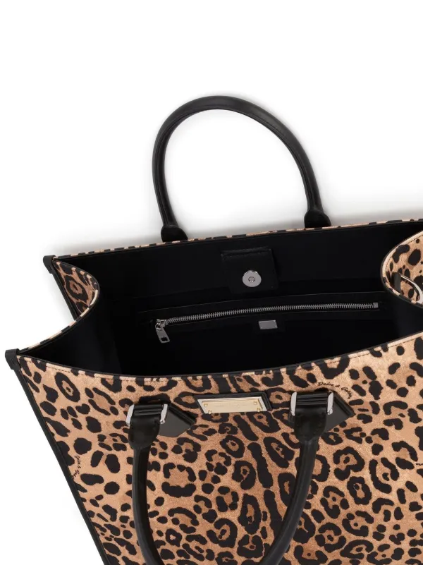 Luxury handbag - Dolce & Gabbana small leopard print tote bag