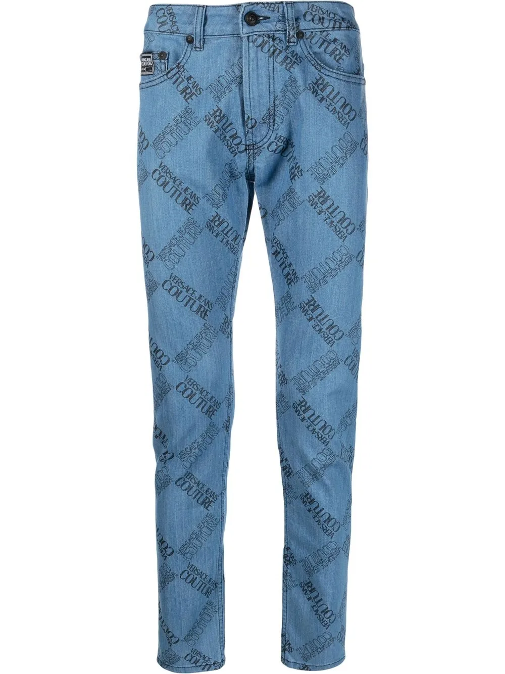 

Versace Jeans Couture jeans de tiro bajo con logo - Azul