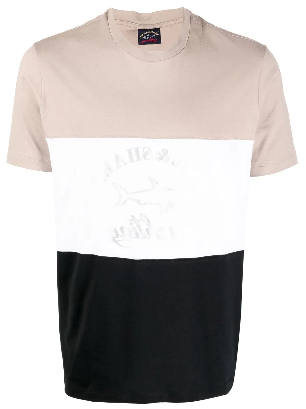 

Paul & Shark logo-print colour-block T-shirt - White