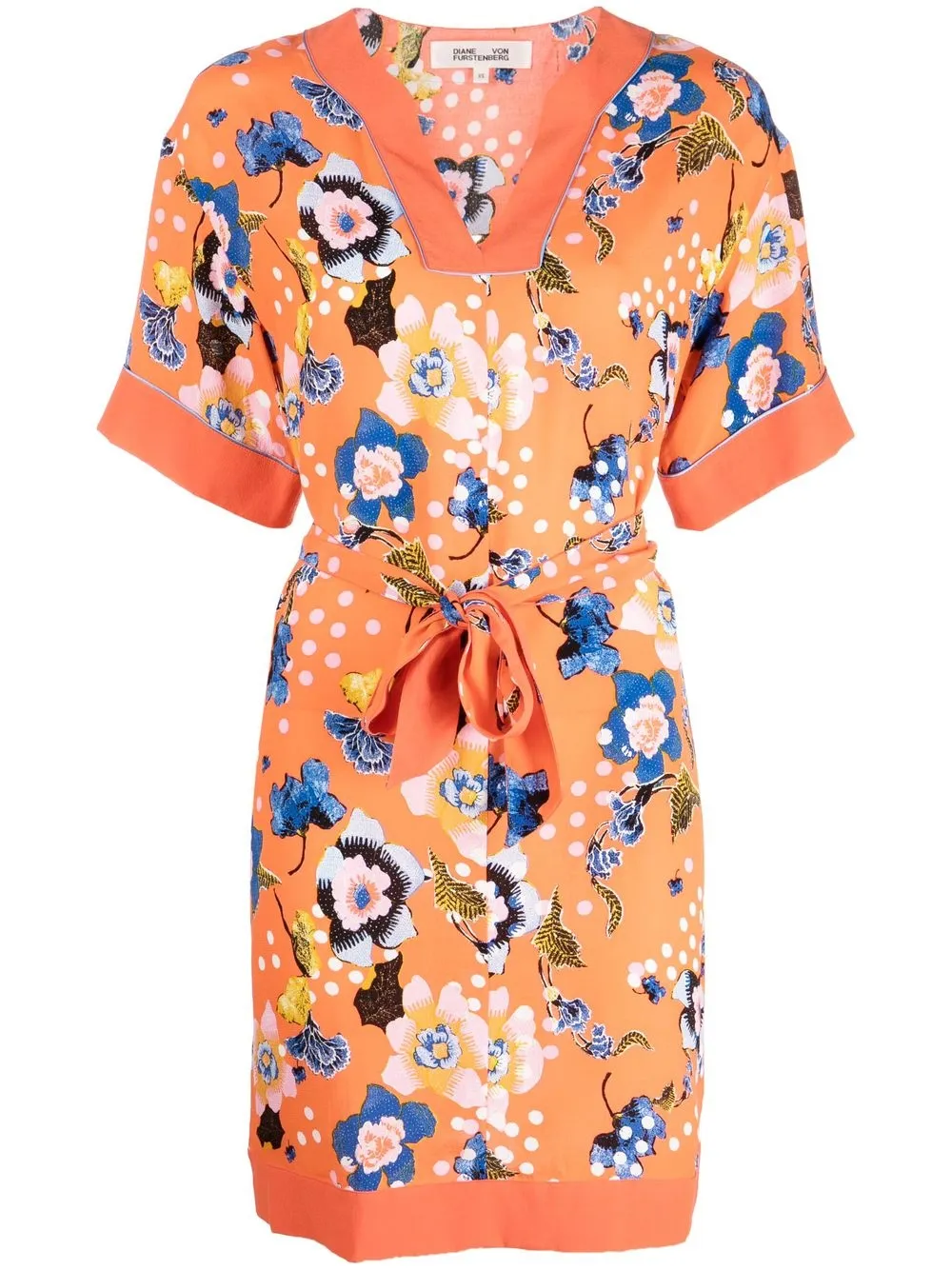 

DVF Diane von Furstenberg vestido con estampado floral - Naranja