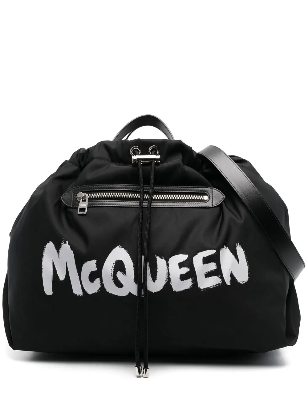 

Alexander McQueen tote con logo estampado - Negro