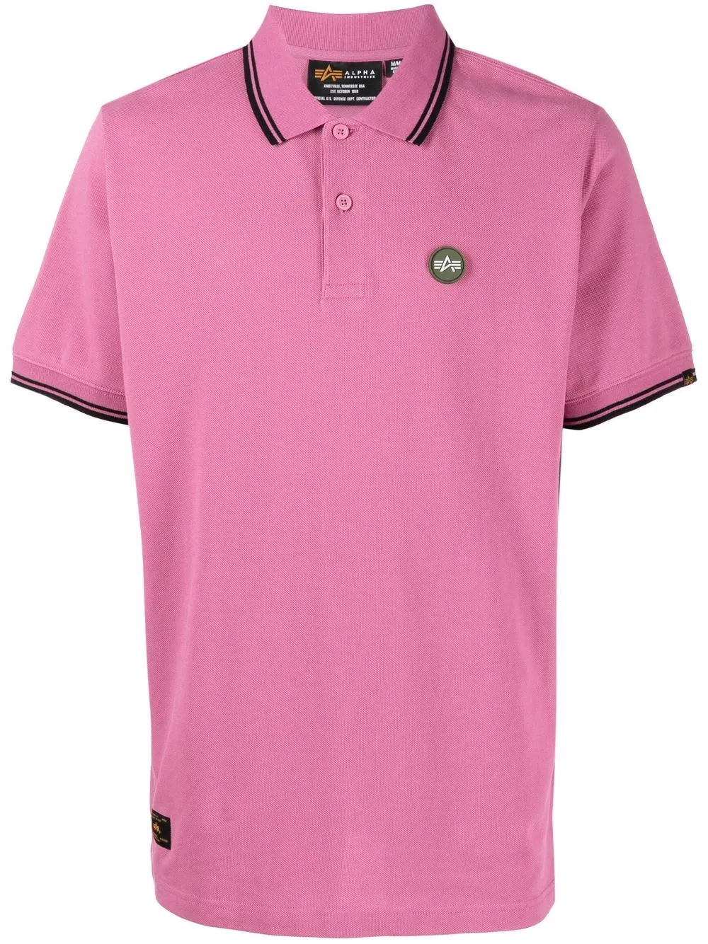 

Alpha Industries playera tipo polo con parche del logo - Rosado