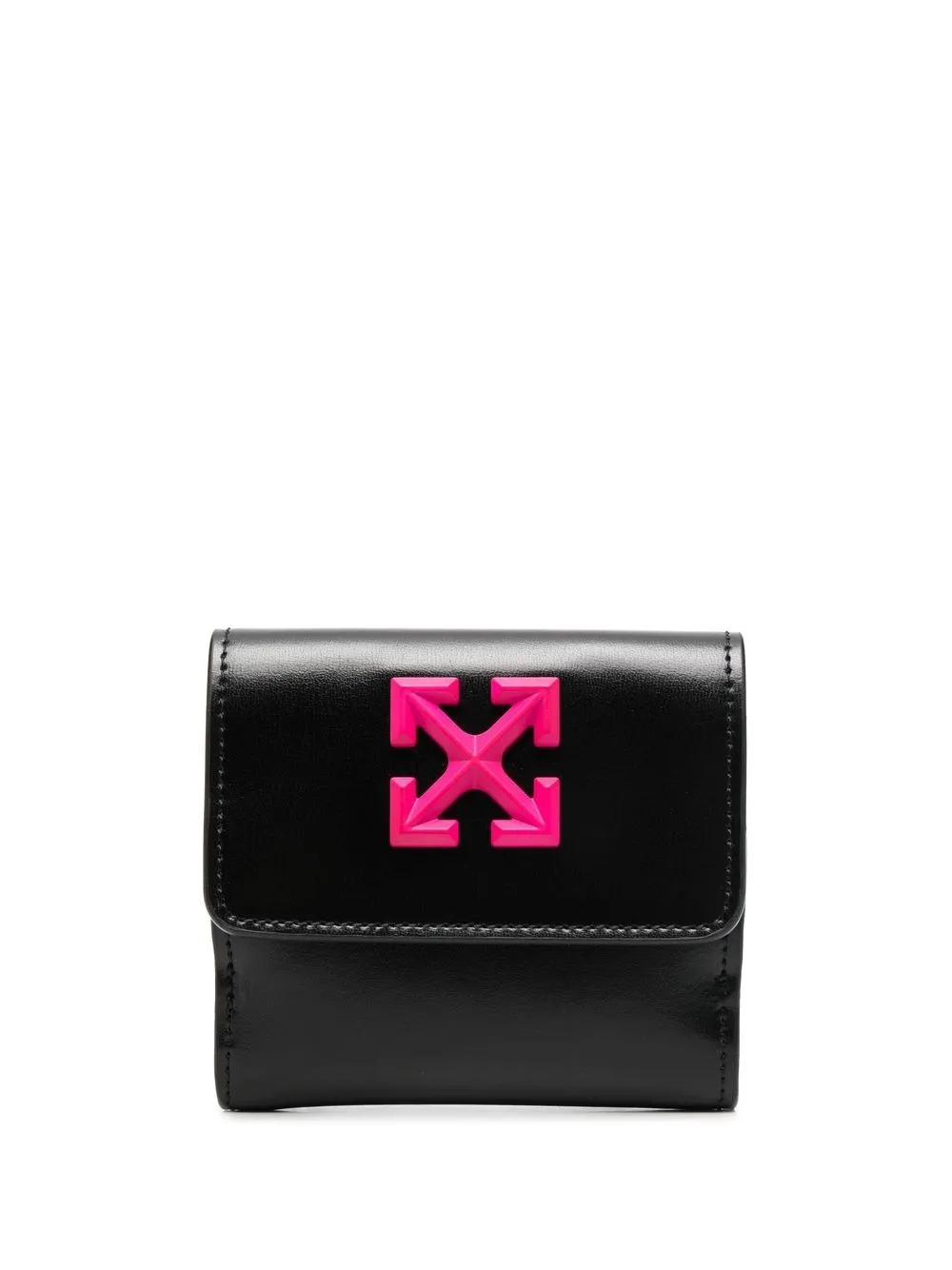 

Off-White cartera compacta con placa Arrows - Negro