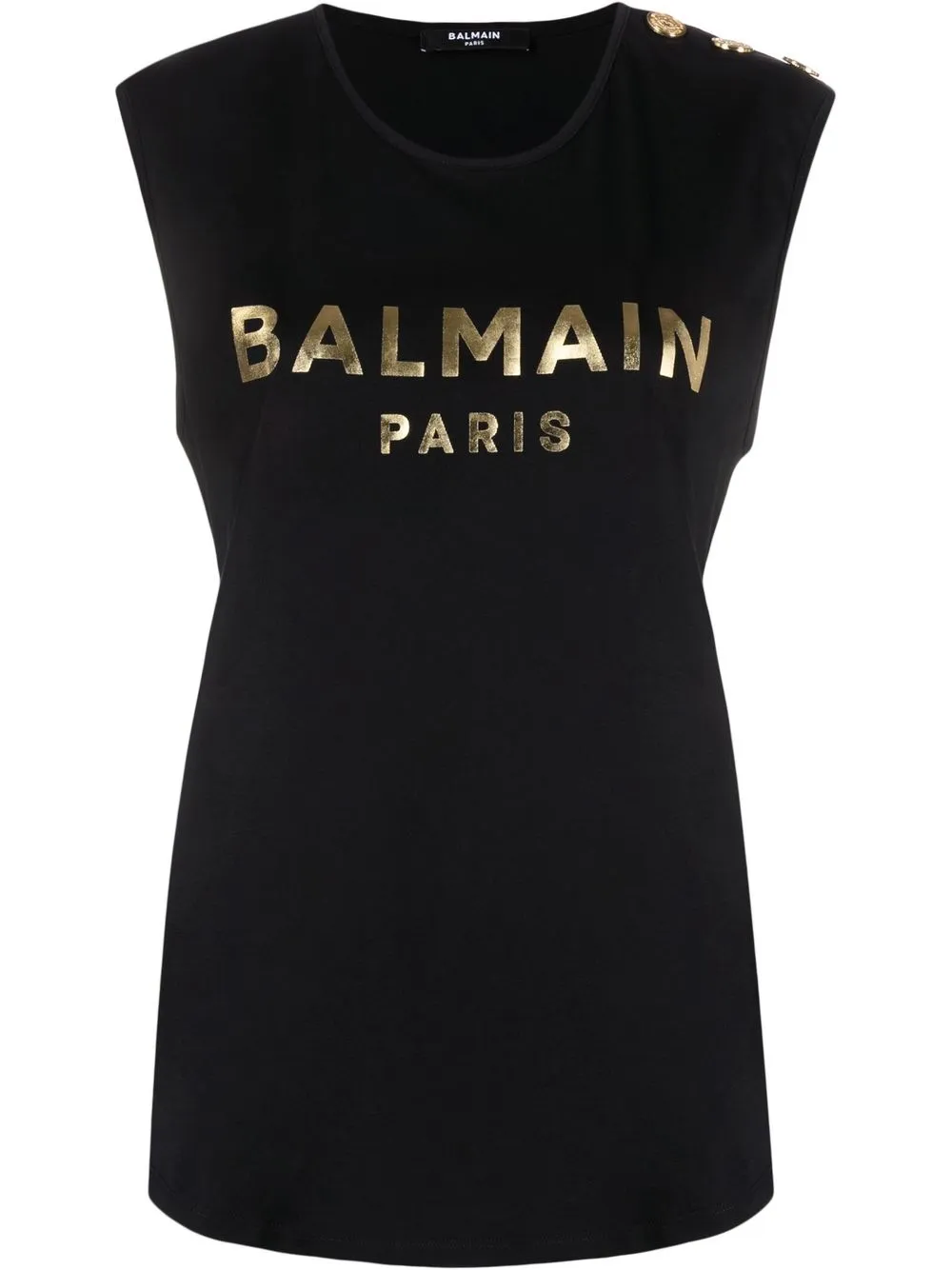 

Balmain playera con logo estampado - Negro