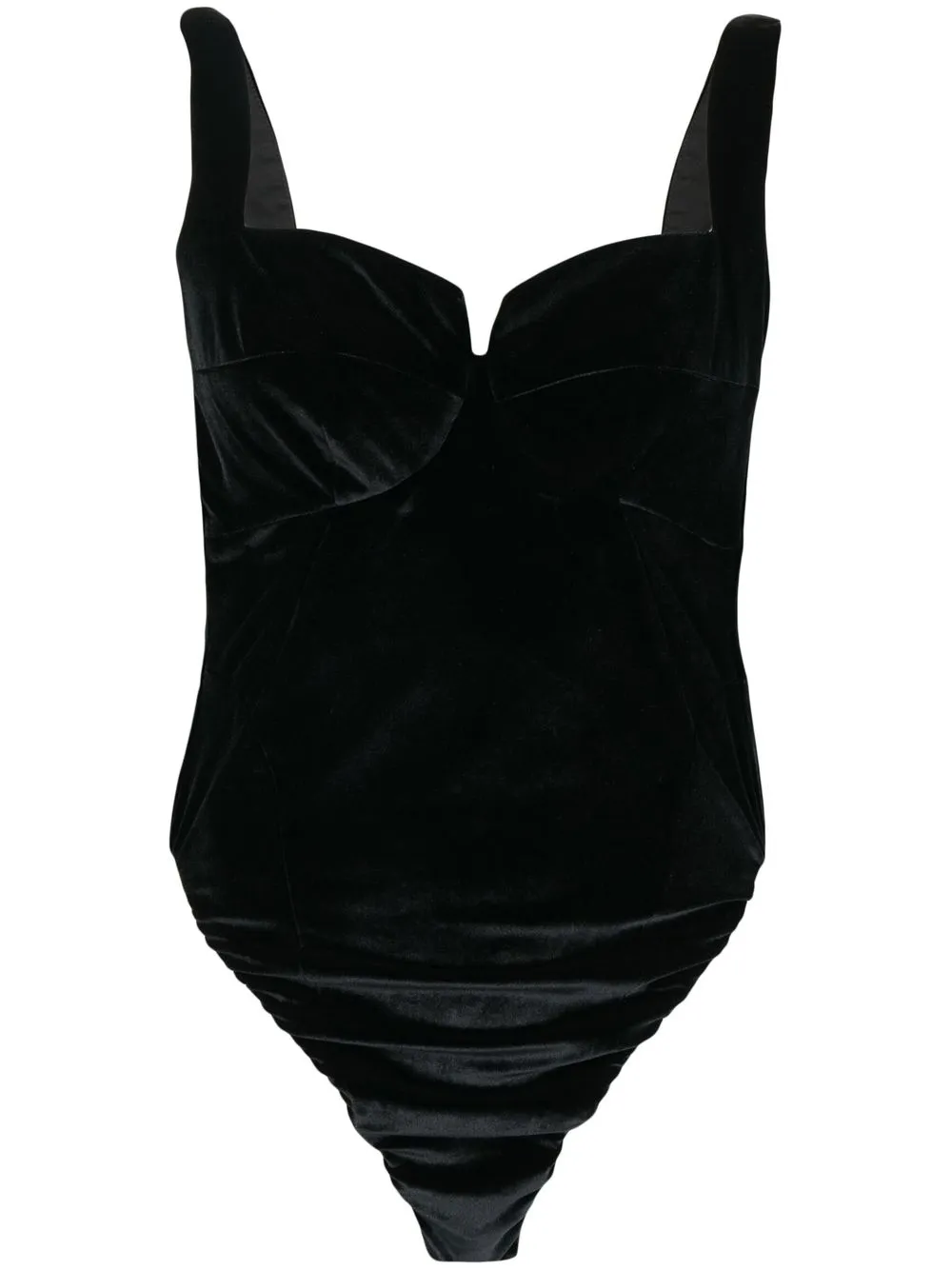 

ANOUKI body de terciopelo de seda - Negro