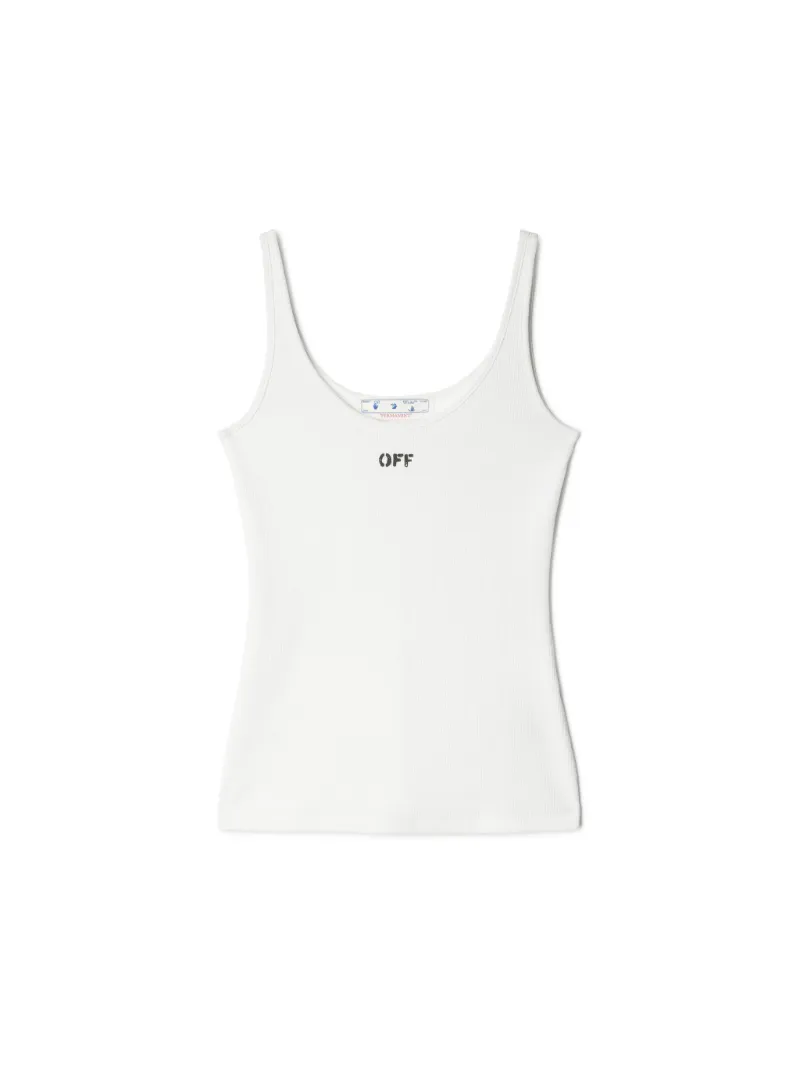 OFF STAMP GERIPPTES TANK-TOP