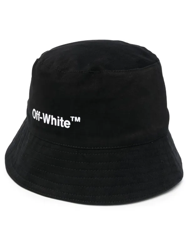 Off-White - Black Helvetica bucket hat with contrast logo OMLA034C99FAB002  buy at Symbol