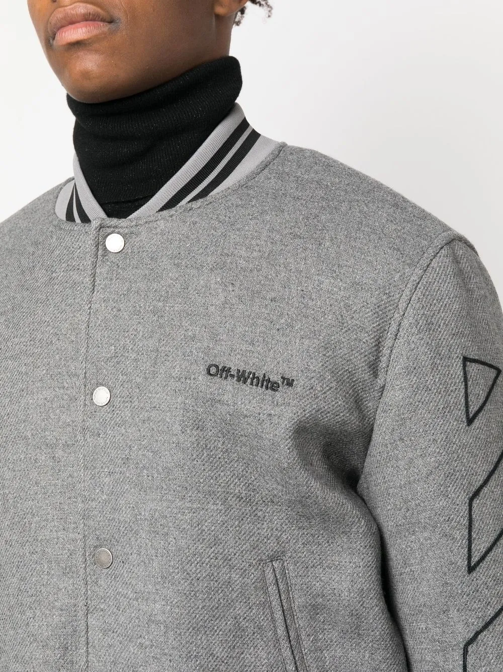 Diag-stripe bomber jacket