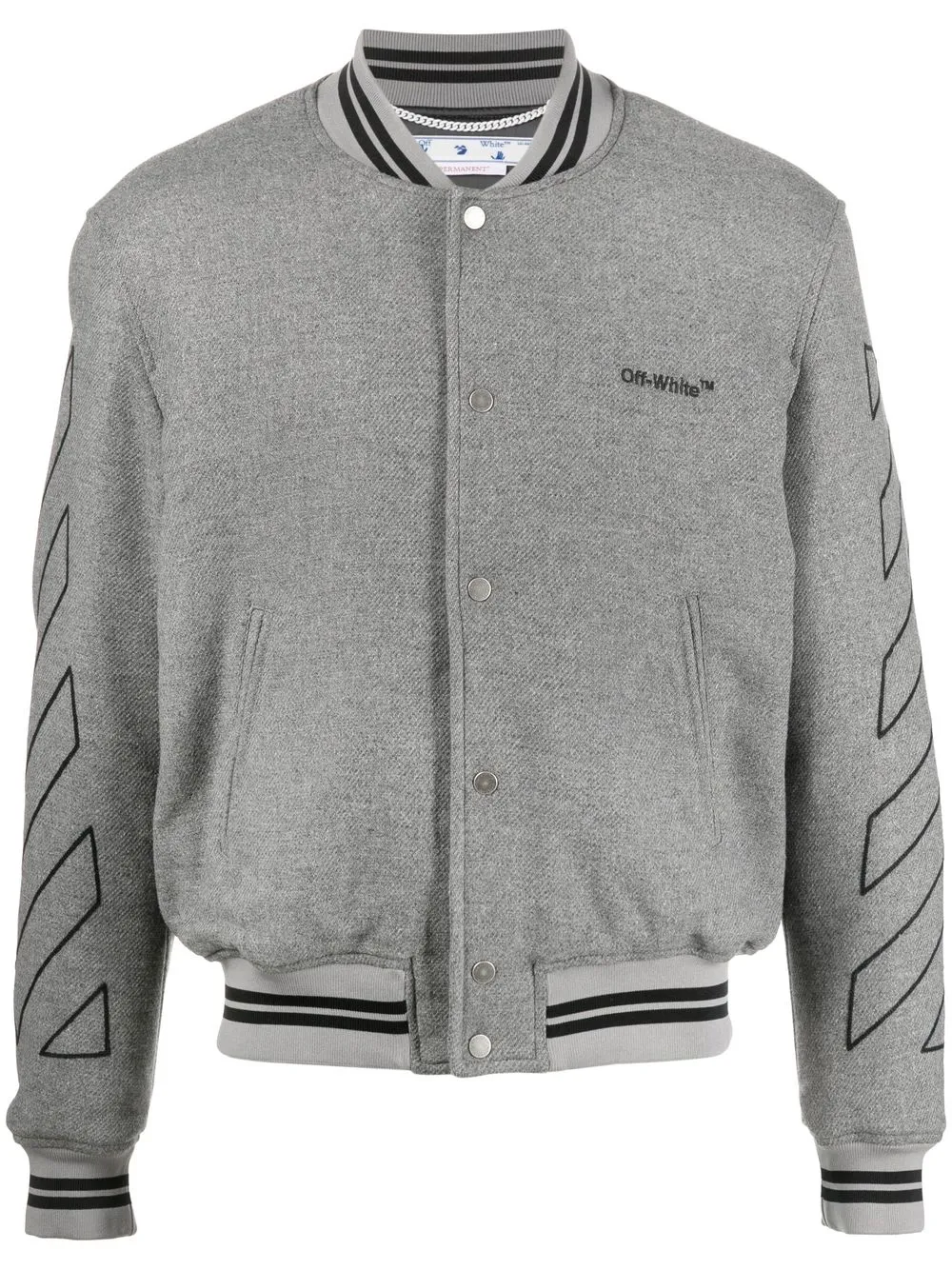 

Off-White Diag-stripe bomber jacket - Grey