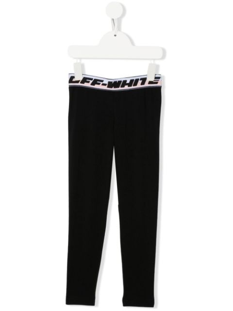 Off-White Kids logo waistband mid-rise leggings