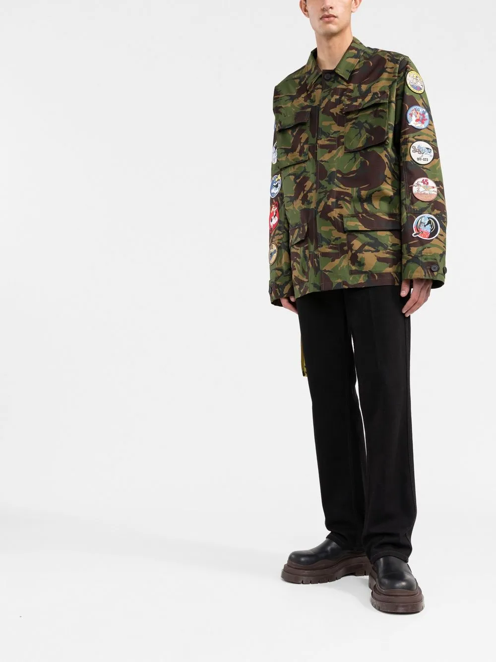 オフホワイト 18AW OMEL003E18026010 Camouflage Field Jacket カモ柄