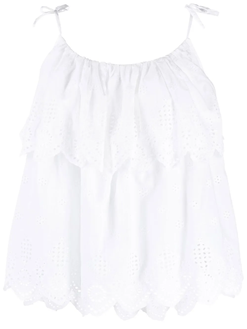 

Stella Nova Alberthe ruffled lace top - White