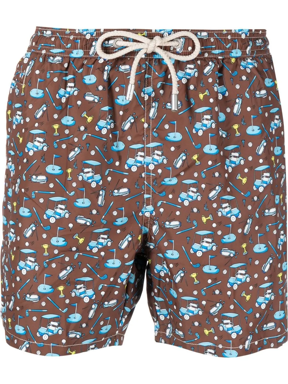 

MC2 Saint Barth all-over hockey-print swim shorts - Brown