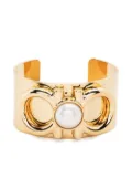 Ferragamo pearl-detail Gancini cuff bracelet - Gold